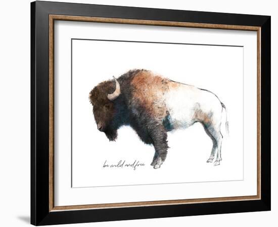 Wild Colorful Bison Dark Brown-Avery Tillmon-Framed Art Print
