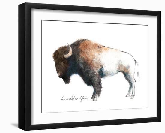 Wild Colorful Bison Dark Brown-Avery Tillmon-Framed Art Print