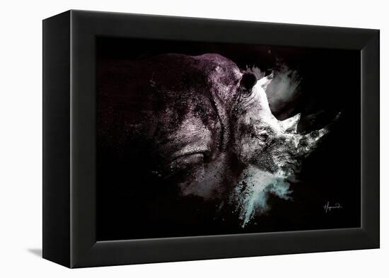 Wild Explosion Collection - The Rhino-Philippe Hugonnard-Framed Stretched Canvas