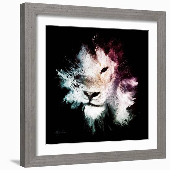 Wild Explosion Square Collection - The Lion-Philippe Hugonnard-Framed Art Print