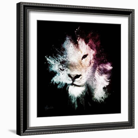 Wild Explosion Square Collection - The Lion-Philippe Hugonnard-Framed Art Print