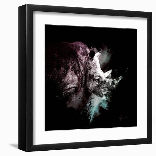 Wild Explosion Square Collection - The Rhino-Philippe Hugonnard-Framed Art Print