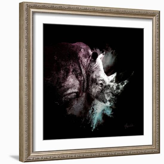 Wild Explosion Square Collection - The Rhino-Philippe Hugonnard-Framed Art Print