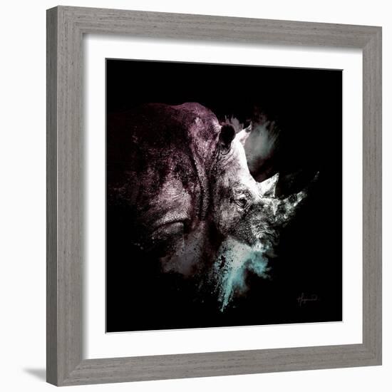 Wild Explosion Square Collection - The Rhino-Philippe Hugonnard-Framed Art Print