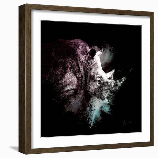 Wild Explosion Square Collection - The Rhino-Philippe Hugonnard-Framed Art Print