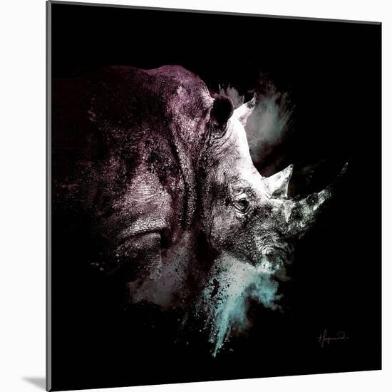 Wild Explosion Square Collection - The Rhino-Philippe Hugonnard-Mounted Art Print