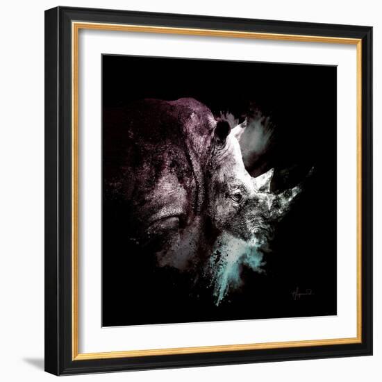 Wild Explosion Square Collection - The Rhino-Philippe Hugonnard-Framed Art Print