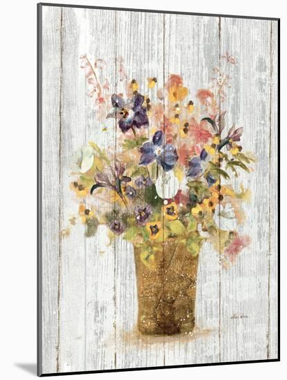 Wild Flowers in Vase II on Barn Board-Cheri Blum-Mounted Art Print