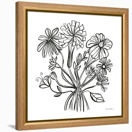 Wild Flowers Line II-Farida Zaman-Framed Stretched Canvas