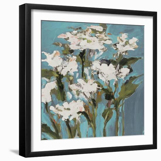 Wild Flowers on Blue I-Jane Slivka-Framed Art Print