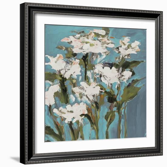 Wild Flowers on Blue I-Jane Slivka-Framed Art Print