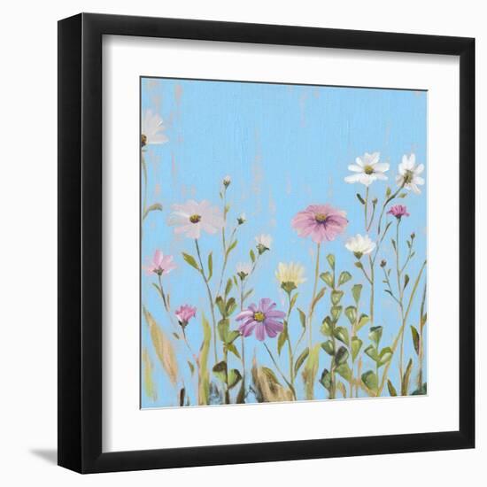 Wild Flowers on Cerulean I-Sandra Iafrate-Framed Art Print