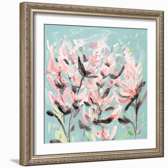 Wild Flowers on Teal-Ann Marie Coolick-Framed Art Print