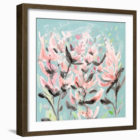 Wild Flowers on Teal-Ann Marie Coolick-Framed Art Print