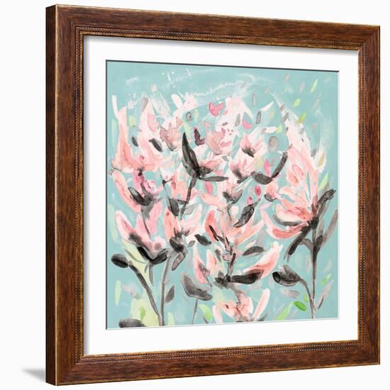 Wild Flowers on Teal-Ann Marie Coolick-Framed Art Print