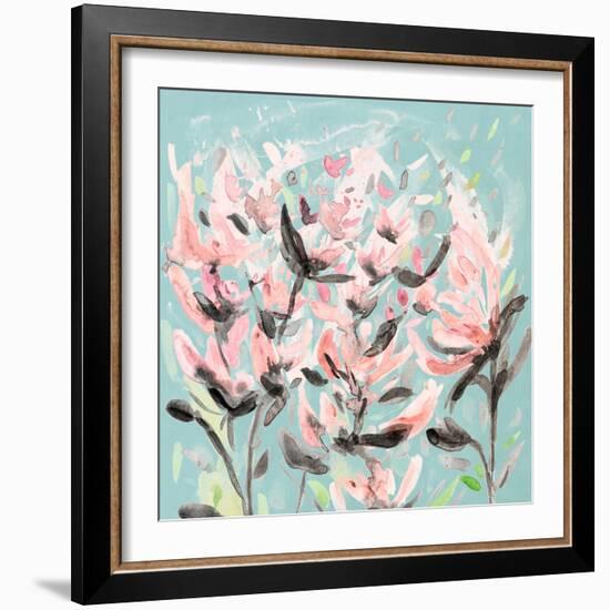 Wild Flowers on Teal-Ann Marie Coolick-Framed Art Print