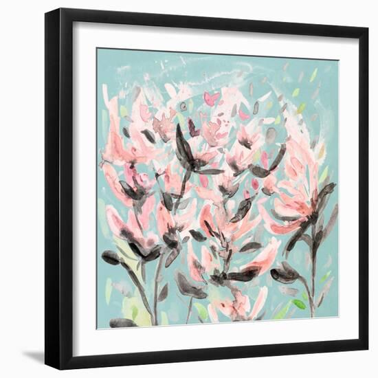 Wild Flowers on Teal-Ann Marie Coolick-Framed Art Print