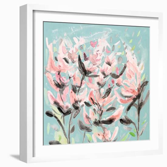 Wild Flowers on Teal-Ann Marie Coolick-Framed Art Print