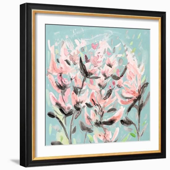 Wild Flowers on Teal-Ann Marie Coolick-Framed Art Print