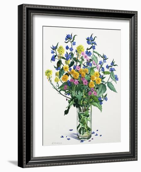 Wild Flowers with Alkanet, 2021 (w/c on paper)-Christopher Ryland-Framed Giclee Print