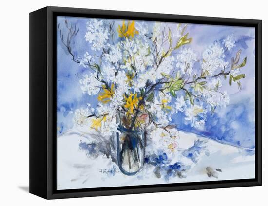 Wild Fruits and Forsythia Blossoms in Glass Vase, 2000-Sybille Fischer-Bradford-Framed Premier Image Canvas