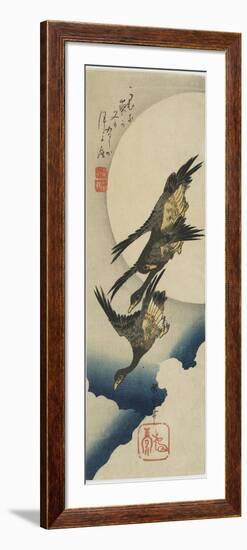 Wild Geese across the Moon, 1834-1839-Utagawa Hiroshige-Framed Giclee Print