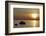 Wild Geese before Sundown over Bay of Wismar, View from the Island Poel-Uwe Steffens-Framed Photographic Print