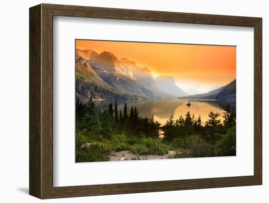 Wild Goose Island in Glacier National Park-SNEHITDESIGN-Framed Photographic Print