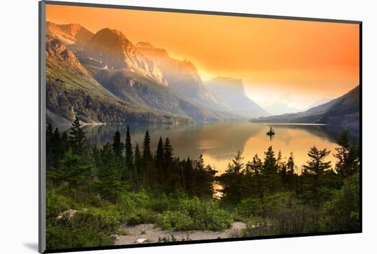 Wild Goose Island in Glacier National Park-SNEHITDESIGN-Mounted Photographic Print