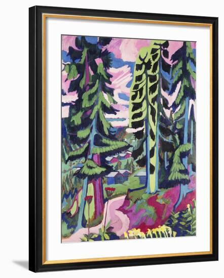 Wild Mountain (Mountain Forest; Summer Forest)-Ernst Ludwig Kirchner-Framed Giclee Print