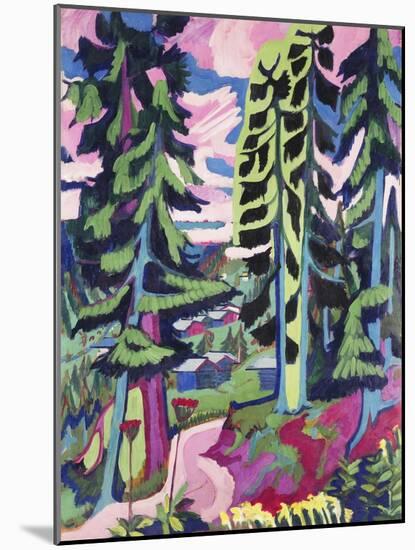 Wild Mountain (Mountain Forest; Summer Forest)-Ernst Ludwig Kirchner-Mounted Giclee Print