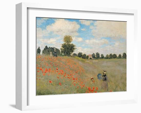 Wild Poppies, Near Argenteuil (Les Coquelicots: Environs D'Argenteuil), 1873-Claude Monet-Framed Giclee Print