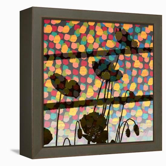 Wild Poppy Silhouette-Ruth Palmer-Framed Stretched Canvas