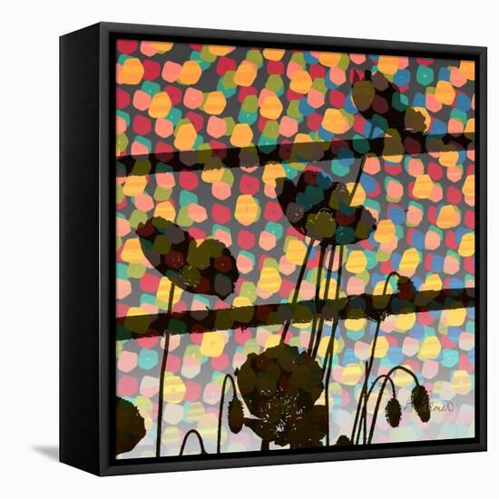 Wild Poppy Silhouette-Ruth Palmer-Framed Stretched Canvas