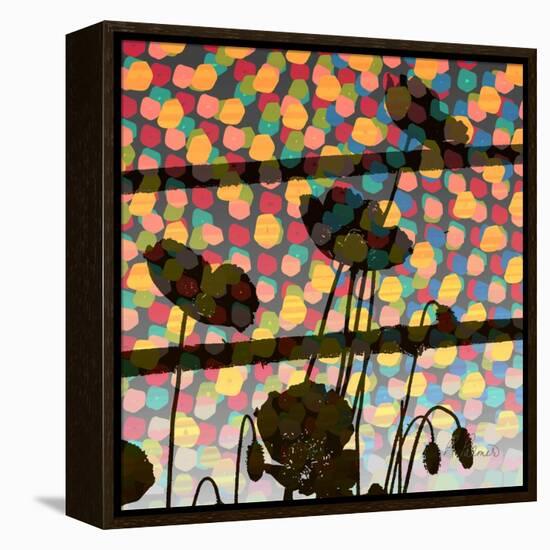 Wild Poppy Silhouette-Ruth Palmer-Framed Stretched Canvas