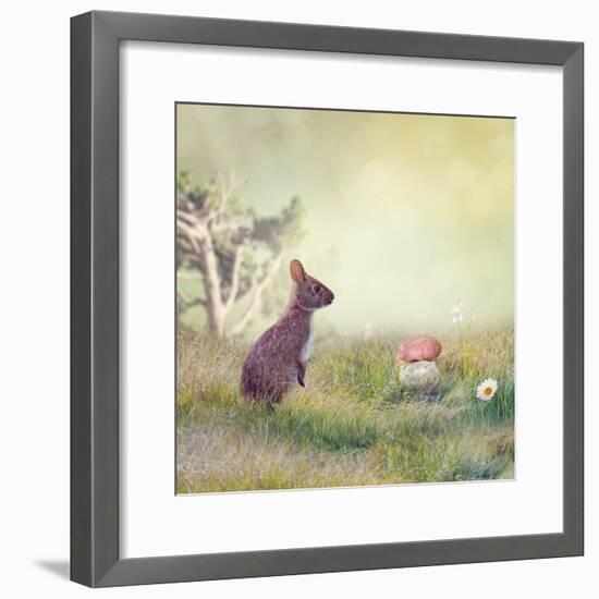 Wild Rabbit Standing Up in the Grass-Svetlana Foote-Framed Photographic Print