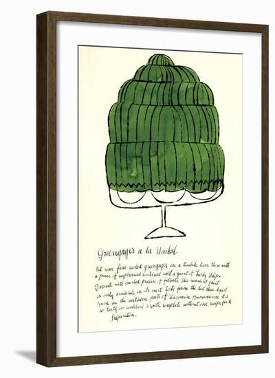 Wild Raspberries by Andy Warhol and Suzie Frankfurt, 1959 (green)-Andy Warhol-Framed Art Print