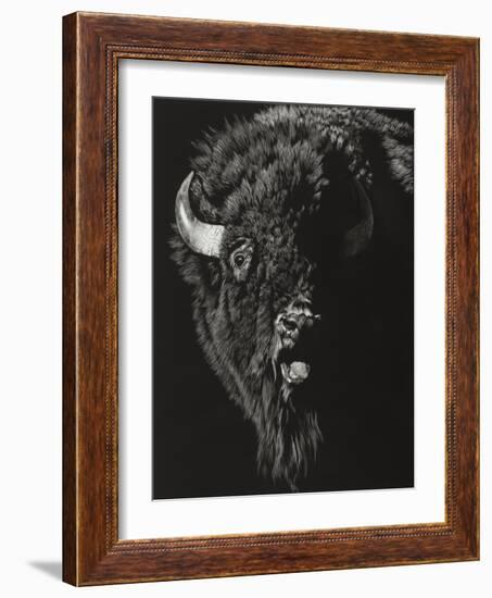 Wild Scratchboard IV-Julie Chapman-Framed Art Print