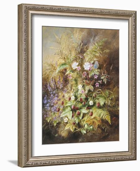 Wild Strawberries and a Butterfly-Albert Lucas-Framed Giclee Print