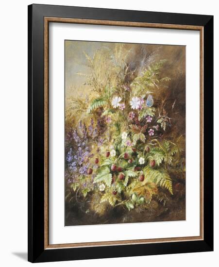 Wild Strawberries and a Butterfly-Albert Lucas-Framed Giclee Print