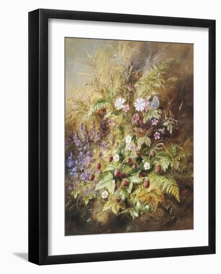 Wild Strawberries and a Butterfly-Albert Lucas-Framed Giclee Print