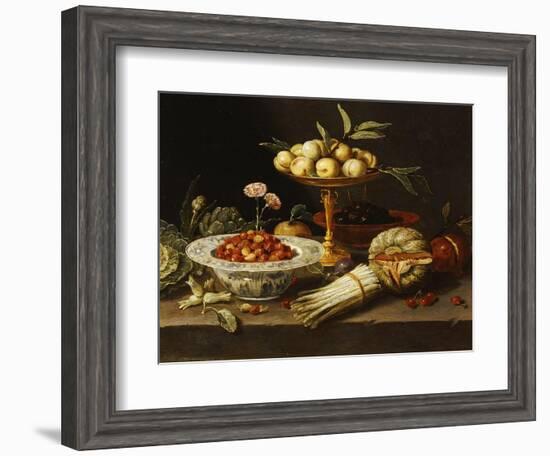 Wild Strawberries and Two Pinks in a "Wanli Kraak Porselein" Bowl-Jan Van Kessel-Framed Giclee Print