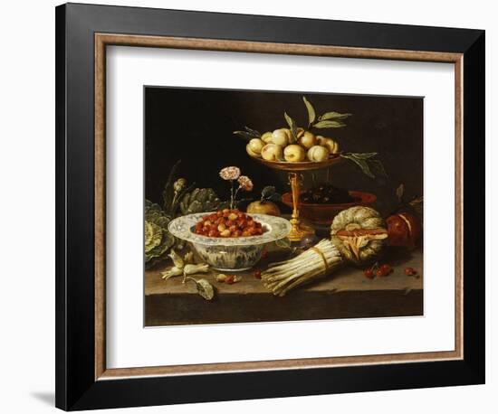 Wild Strawberries and Two Pinks in a "Wanli Kraak Porselein" Bowl-Jan Van Kessel-Framed Giclee Print