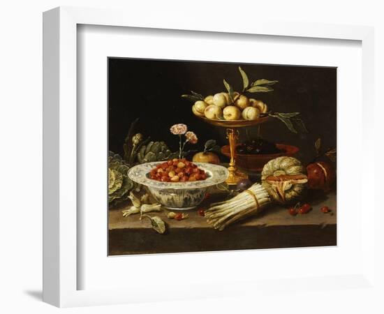 Wild Strawberries and Two Pinks in a "Wanli Kraak Porselein" Bowl-Jan Van Kessel-Framed Giclee Print