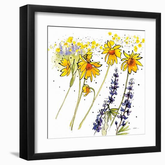 Wild Sunflowers and Lupine-Shirley Novak-Framed Art Print