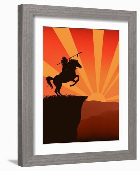 Wild West Canyon-Cattallina-Framed Art Print