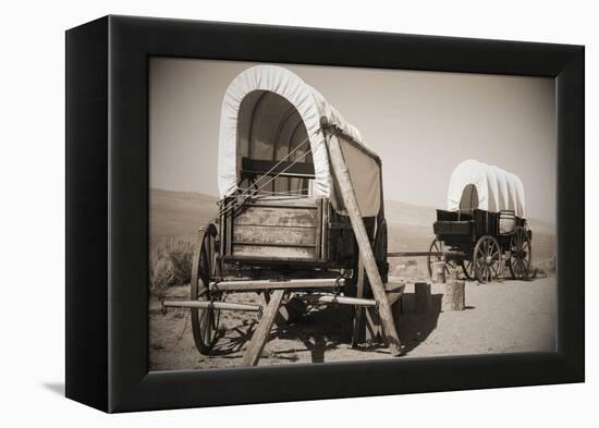 Wild West Covered Wagons-Tony Craddock-Framed Premier Image Canvas
