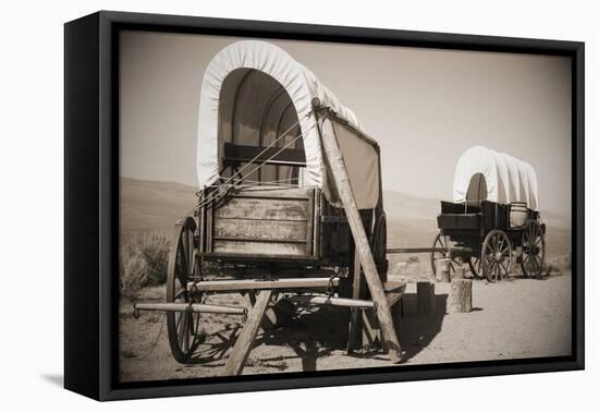 Wild West Covered Wagons-Tony Craddock-Framed Premier Image Canvas