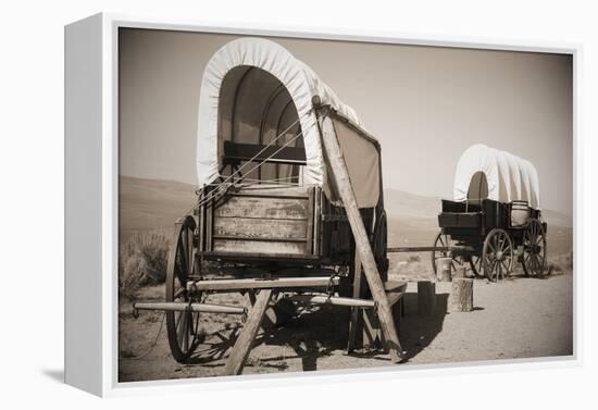 Wild West Covered Wagons-Tony Craddock-Framed Premier Image Canvas