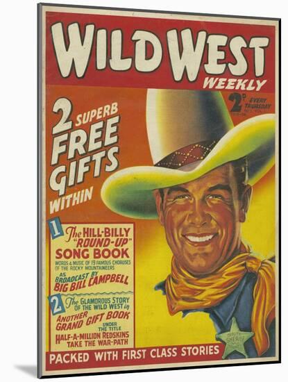 Wild West, Cowboys Westerns Pulp Fiction First Issue Magazine, USA, 1938-null-Mounted Giclee Print